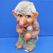 TROLL FIGUR OPA STATUE SKULPTUR 55 CM VINTAGE DEKO GARTEN KOPF DREHBAR HAARE