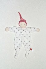 Spiegelburg Baby Glück Wichtel Puppe Schmusetuch Schnuffeltuch weiß grau wie NEU