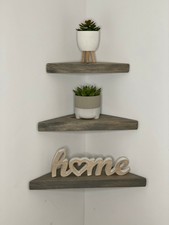 Grau rustikal Ecke Regal Gerüst Board Handarbeit-Grobstrick Regale