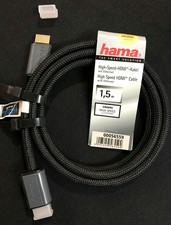 1,5 meter Hama High Speed HDMI Kabel Schwarz -  Gewebe Geschützt Vergoldet