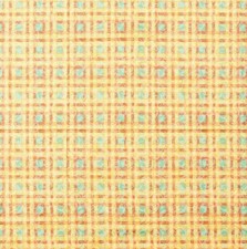 Vintage gelb kariert Stoffrest Stück Material 1990s Camper Caravan Baumwolle