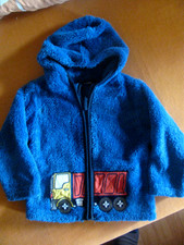 JAKO.O Übergangsjacke Fleecejacke blau Gr. 92/98 Jacke mit Kapuze Teddyjacke