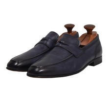 BALLY Brent Gr 6,5F 7.5EEE Schuhe Känguru SWISS MADE Kangaroo Loafer Blau Blue 