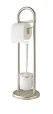 WENKO Stand WC Garnitur SIENA Klo Bürsten Toiletten Papier Halter Ständer Chrom