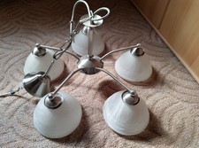 Lampe Deckenlampe Hängelampe Schlafzimmer 5-armig Metall verchromt Leuchtmittel