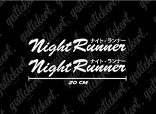 2x 20 cm Night Runner Aufkleber Frontscheibe Sticker Decal JDM Tuning Auto Car