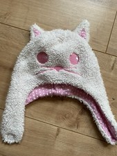 Wintermütze Baby Mädchden Katze Motiv- Guter Zustand - Klein Für Das 1. Jahr