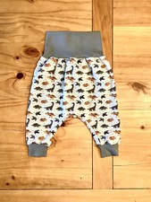 Baby Schlupfhose Pumphose Jungen gr.62/68,hellblau mit Dinos,neu