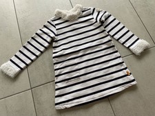 ✨ Steiff: Super süßes Kleid Longshirt Gr. 98 weiß blau gestreift Plüsch✨