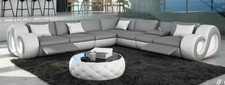 Ledersofa Eckcouch NESTA L Form XXL LED Beleuchtung Designersofa Design Couch