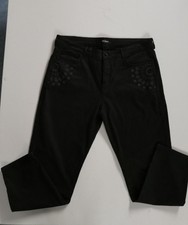 Desigual modisch Marken Jeans Stoffhose 44 XLschwarz stretch Stickerei Cottonmix
