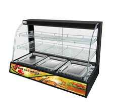 Wärmer Vitrine Theke Electric Pie Pasty Wurst Brötchen Hot Food B NEU