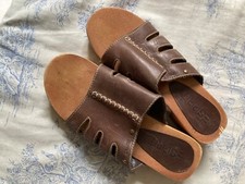Esprit Damen Clogs Pantoletten Holz Gummisohle braun Gr. 37, wenig getragen