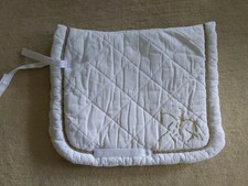 Schabracke Dressur Weiss Mit Dressurpferd aus Strasssteinen