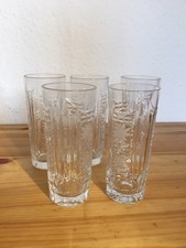 5 Kristall Trinkgläser mit Stern/Linienschliff 