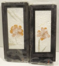 2 Stk." Flower 1  "Reispapier/Holz Tischlampen 27,5x12,5x12,5cm ohne Elektrik