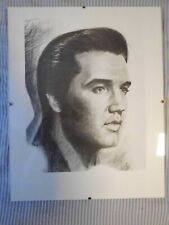 Elvis Presley (03) s/w Druck hinter rahmenlosen Bilderhalter 35x28 cm