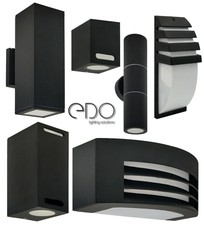 LED Wandleuchte Außenleuchte Terrasse Gartenlampe EDO Schwarz IP54 GU10 E27
