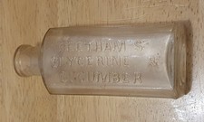 Viktorianische Beetham's Glycerin & Gurke Glasflasche 11 cm hoch