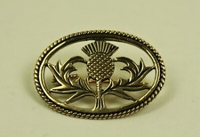 Brosche Schottische Distel Schotten Bronze oval Fibel Bronzeschmuck PIN