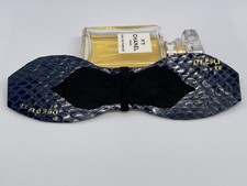 Schleife Brosche Damen Mädchen Blau Echte Lamm und Schlange Leder