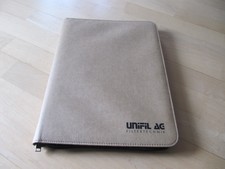 Schreibmappe DIN A4, Reissverschluss, Werbegeschenk, sandfarben, Kunstleder