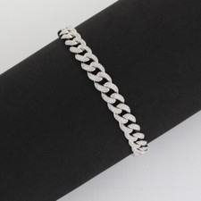Wert 15790 € Cuban link iced out Brillant Armband 2,70 ct 14 K Weißgold L.19,5cm