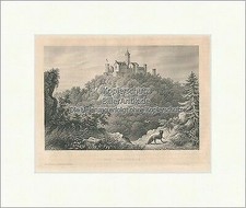 Die Wartburg Stahlstich Eisenach Thüringen Martin Luther Meyers Universum 0498