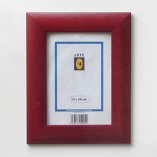Arte Holz-Bilderrahmen rot 13x18cm mit Aufsteller - Echtholzrahmen mit Klarglas