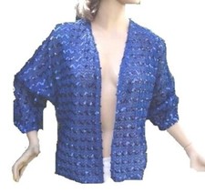 Nana Apart Pailletten Jacke royalblau Gr 38 - 42