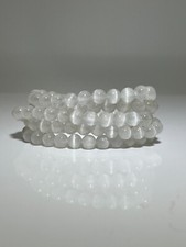 Selenit  Armband Heilsteine Edelsteine Natursteine Reiki Schmuck Chakra