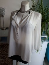 janina locker leichte Bluse Tunika weiß 38/40 M//L top Zustand