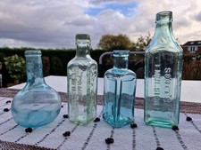 4 alte Chemiker Flaschen Restposten Hochzeit Vase Vintage Antik Display Requisite 31