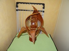  Deko-Tisch-Leuchte LOTUS KARIMA, 6 Blätter, Tischlampe aus Natur-Materialien.