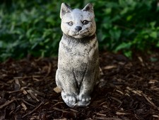 Realistische Katzenstatue Stehkatzenskulptur Gartenkatzenfigur Zementkätzchen Deko