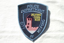 original Patch Aufnäher POLICE DEPARTMENT City of Milford Milford Conn. 1639 RAR