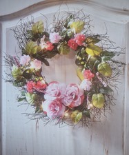  LED-Dekokranz Roses Tischkranz Blumenkranz Türkranz mit Timer