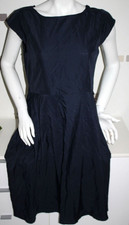 Leichtes Sommer Kleid Strandkleid Gr 40 navy blau NEU mit Stoff Gürtel