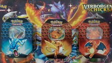 Pokemon Tin Boxen Verborgenes Schicksal Glurak-GX, Garados-GX, Raichu-GX