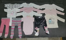 Baby Mädchen Bekleidungspaket Bodyes, Langarmshirts, Hose, Strumpfhose Gr. 74/80