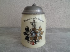 alter Studentenkrug  Burschenschaft 1934  Zinndeckel Bodenbild
