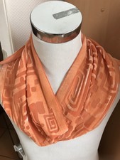 NEU Schal Ausbrennersamt Seide Samt pastell orange Seide ca 24 x 130