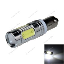 1X White BAX9S H6W 5 COB LED 7.5W Non-Polar Light Bulb Lamp AC/DC 12-24V K201