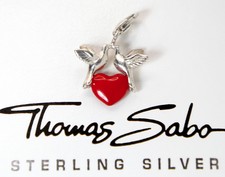 THOMAS SABO ~ Tauben mit Rotem Herz  / Rote Emaille Original Silber 925