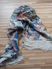 Wunderschönes, leichtes Tuch/Schal - beige mit Blumen