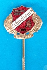 Emaillierte RADFAHRER VEREIN Schweinfurt 1889 - Ehrennadel in Gold von 1939 