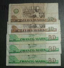 10, 20 Mark DDR Geldscheine, Banknoten 1971-75