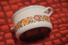 Emaille Koch Topf Groß 24cm 5l Induktion Retro Blumen Muster Suppen, ohne Deckel