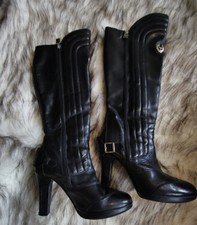 Belstaff Biker Leder Stiefel 38 schwarz Trialmaster Top Absatz Plateau black 