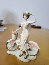 deko figuren Frau Mit Fahrrad, Französischer Stil